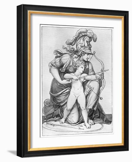 Minerva Directing the Arrow of Cupid, Late 18th-Early 19th Century-Richard Cosway-Framed Giclee Print