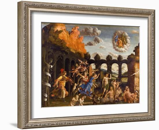 Minerva Expelling the Vices from the Garden of Virtue-Andrea Mantegna-Framed Giclee Print