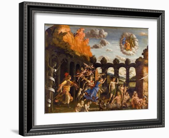 Minerva Expelling the Vices from the Garden of Virtue-Andrea Mantegna-Framed Giclee Print
