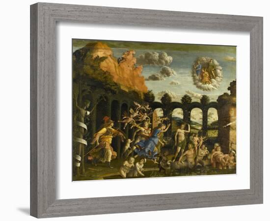 Minerva Expelling the Vices of the Garden of Virtue-Andrea Mantegna-Framed Giclee Print