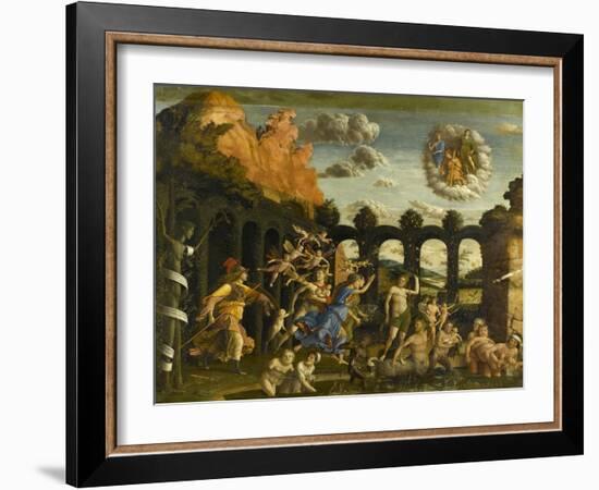 Minerva Expelling the Vices of the Garden of Virtue-Andrea Mantegna-Framed Giclee Print