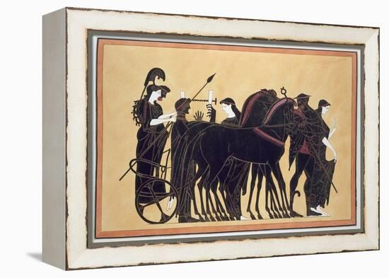 Minerva in a War Chariot with Attendants, Published 1808-10 (Colour Litho)-French-Framed Premier Image Canvas