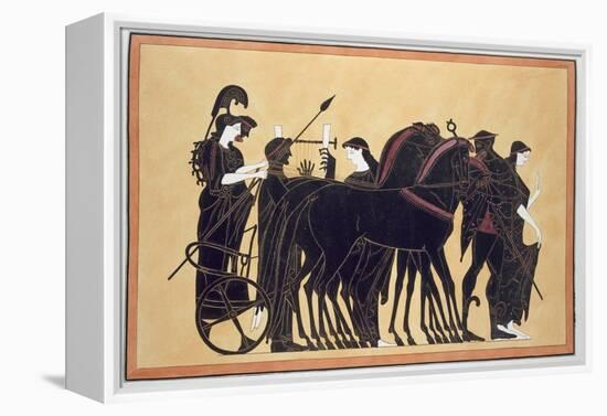 Minerva in a War Chariot with Attendants, Published 1808-10 (Colour Litho)-French-Framed Premier Image Canvas