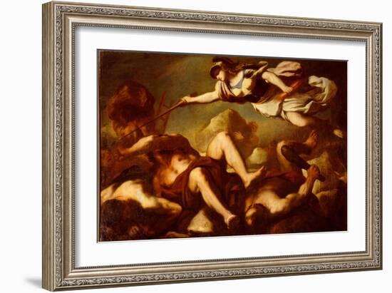 Minerva in the Fight Against Gigantes-Luca Giordano-Framed Giclee Print