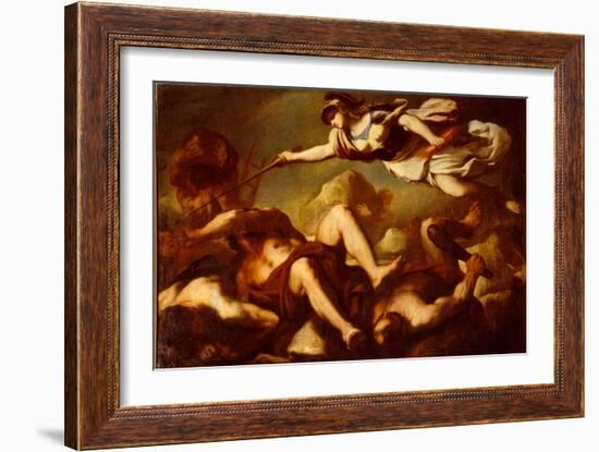 Minerva in the Fight Against Gigantes-Luca Giordano-Framed Giclee Print