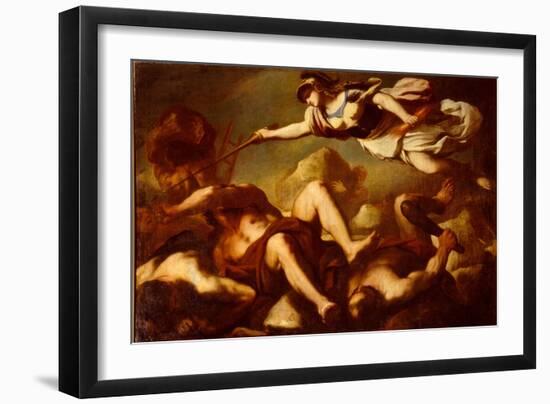 Minerva in the Fight Against Gigantes-Luca Giordano-Framed Giclee Print