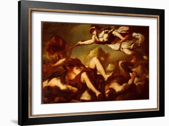 Minerva in the Fight Against Gigantes-Luca Giordano-Framed Giclee Print