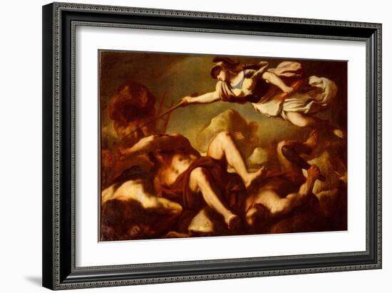 Minerva in the Fight Against Gigantes-Luca Giordano-Framed Giclee Print