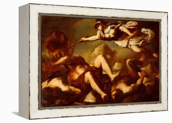 Minerva in the Fight Against Gigantes-Luca Giordano-Framed Premier Image Canvas