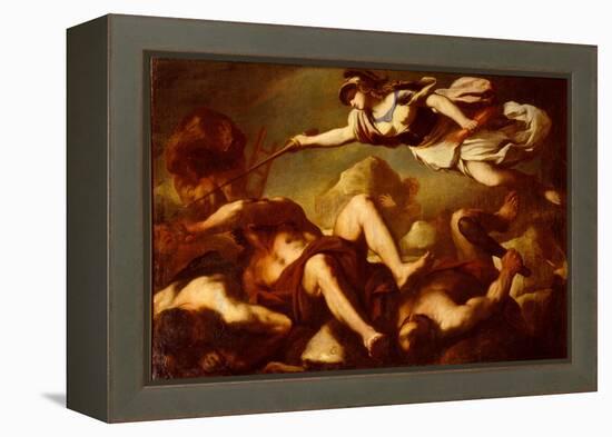 Minerva in the Fight Against Gigantes-Luca Giordano-Framed Premier Image Canvas