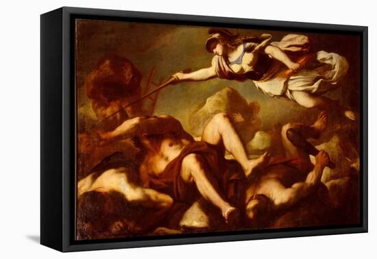 Minerva in the Fight Against Gigantes-Luca Giordano-Framed Premier Image Canvas