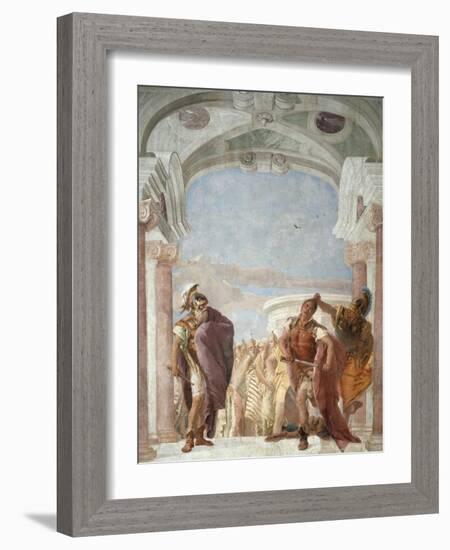 Minerva Preventing Achilles from Killing Agamemnon-Giambattista Tiepolo-Framed Giclee Print