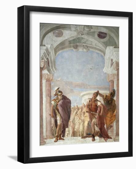 Minerva Preventing Achilles from Killing Agamemnon-Giambattista Tiepolo-Framed Giclee Print