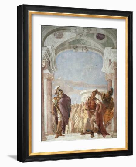 Minerva Preventing Achilles from Killing Agamemnon-Giambattista Tiepolo-Framed Giclee Print