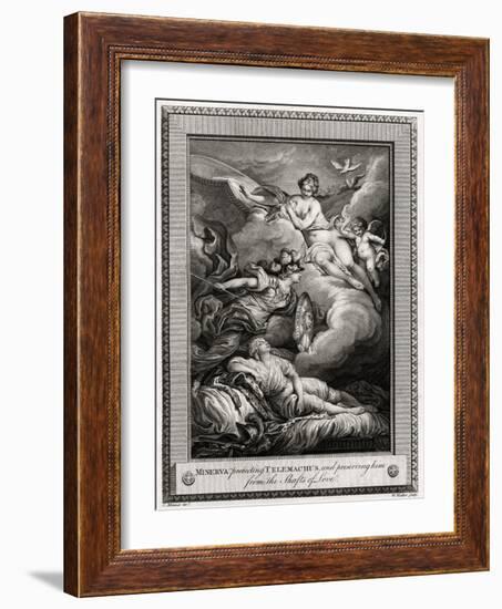 Minerva Protecting Telemachus, and Preserving Him from the Shafts of Love, 1775-W Walker-Framed Giclee Print