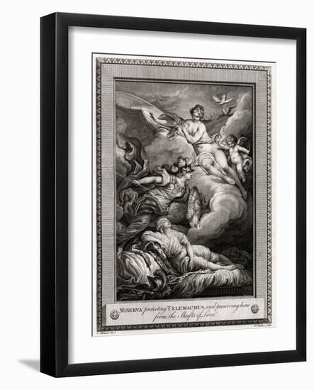 Minerva Protecting Telemachus, and Preserving Him from the Shafts of Love, 1775-W Walker-Framed Giclee Print