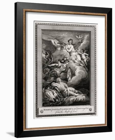 Minerva Protecting Telemachus, and Preserving Him from the Shafts of Love, 1775-W Walker-Framed Giclee Print