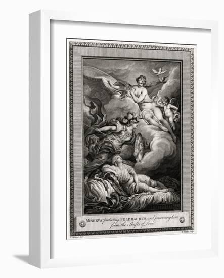 Minerva Protecting Telemachus, and Preserving Him from the Shafts of Love, 1775-W Walker-Framed Giclee Print