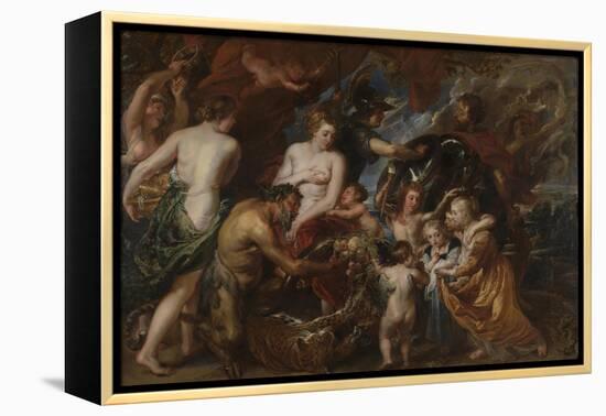 Minerva Protects Pax from Mars (Peace and Wa), C. 1629-1630-Peter Paul Rubens-Framed Premier Image Canvas