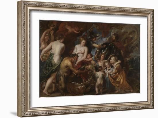 Minerva Protects Pax from Mars (Peace and Wa), C. 1629-1630-Peter Paul Rubens-Framed Giclee Print