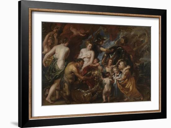 Minerva Protects Pax from Mars (Peace and Wa), C. 1629-1630-Peter Paul Rubens-Framed Giclee Print