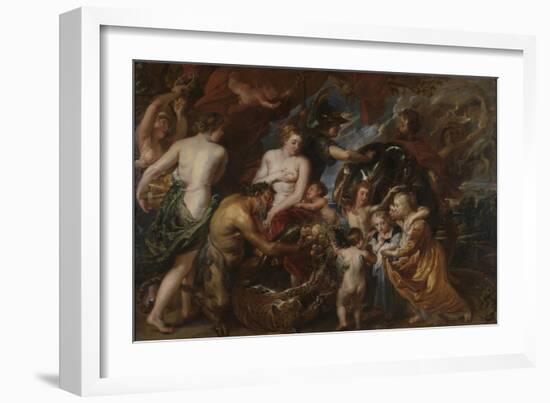 Minerva Protects Pax from Mars (Peace and Wa), C. 1629-1630-Peter Paul Rubens-Framed Giclee Print