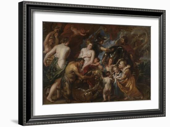 Minerva Protects Pax from Mars (Peace and Wa), C. 1629-1630-Peter Paul Rubens-Framed Giclee Print