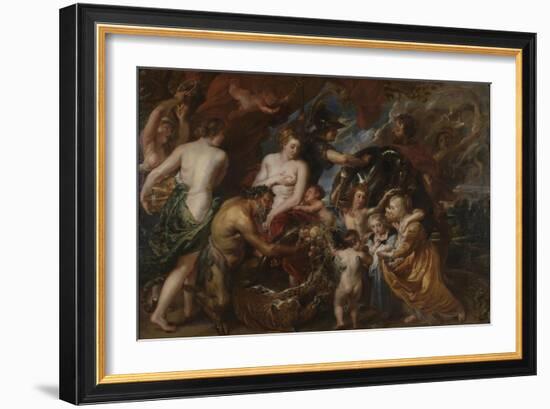 Minerva Protects Pax from Mars (Peace and Wa), C. 1629-1630-Peter Paul Rubens-Framed Giclee Print