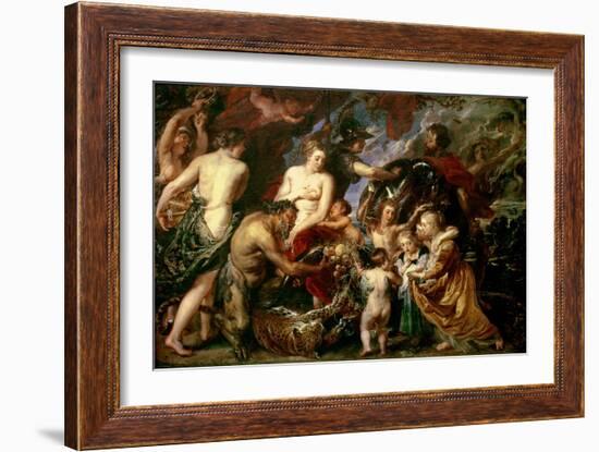 Minerva Protects Pax from Mars (Peace and War), 1629-30-Peter Paul Rubens-Framed Giclee Print