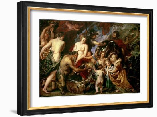 Minerva Protects Pax from Mars (Peace and War), 1629-30-Peter Paul Rubens-Framed Giclee Print