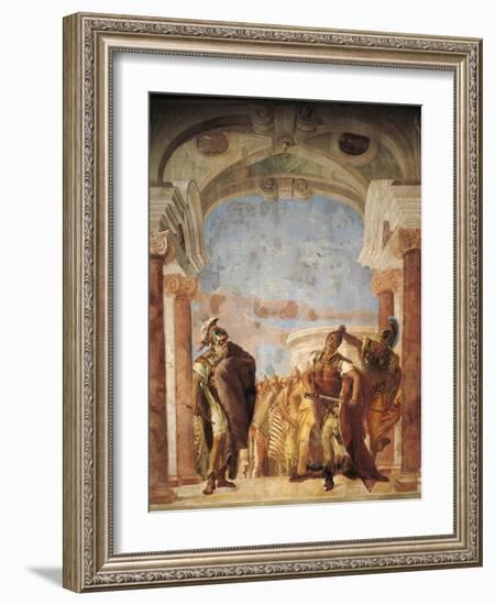 Minerva Restraining Achilles from Killing Agamemnon-Giambattista Tiepolo-Framed Giclee Print