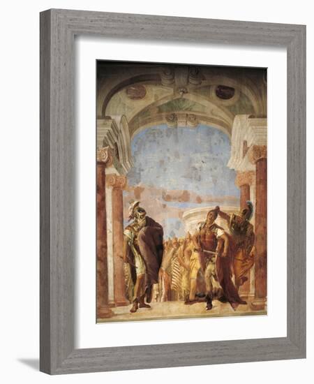 Minerva Restraining Achilles from Killing Agamemnon-Giambattista Tiepolo-Framed Giclee Print