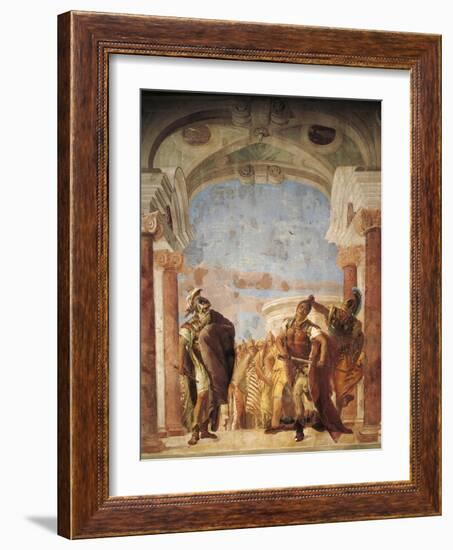 Minerva Restraining Achilles from Killing Agamemnon-Giambattista Tiepolo-Framed Giclee Print