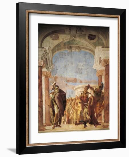 Minerva Restraining Achilles from Killing Agamemnon-Giambattista Tiepolo-Framed Giclee Print