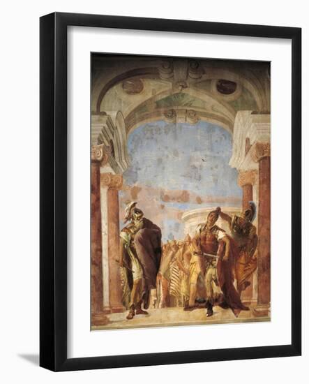 Minerva Restraining Achilles from Killing Agamemnon-Giambattista Tiepolo-Framed Giclee Print