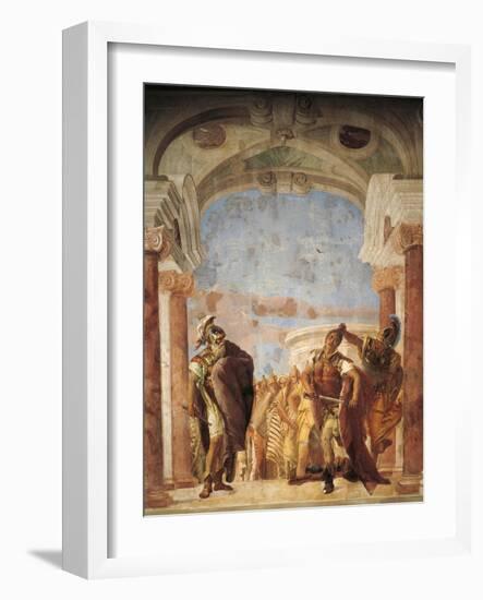 Minerva Restraining Achilles from Killing Agamemnon-Giambattista Tiepolo-Framed Giclee Print