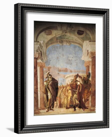 Minerva Restraining Achilles from Killing Agamemnon-Giambattista Tiepolo-Framed Giclee Print