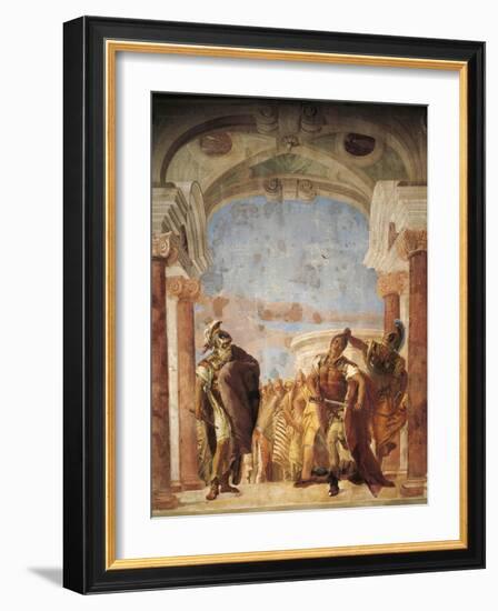 Minerva Restraining Achilles from Killing Agamemnon-Giambattista Tiepolo-Framed Giclee Print