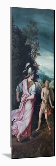 Minerva Scolding Cupid, 16Th Century (Oil on Panel)-Giulio Romano-Mounted Giclee Print