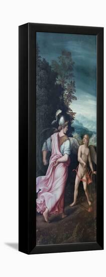 Minerva Scolding Cupid, 16Th Century (Oil on Panel)-Giulio Romano-Framed Premier Image Canvas