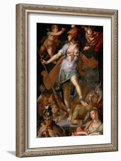 Minerva Victorious over Ignorance, Ca 1591-Bartholomeus Spranger-Framed Giclee Print