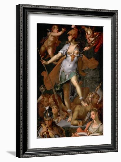 Minerva Victorious over Ignorance, Ca 1591-Bartholomeus Spranger-Framed Giclee Print