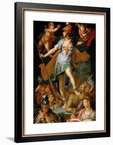 Minerva Victorious Over Ignorance-Bartholomeus Spranger-Framed Premium Giclee Print