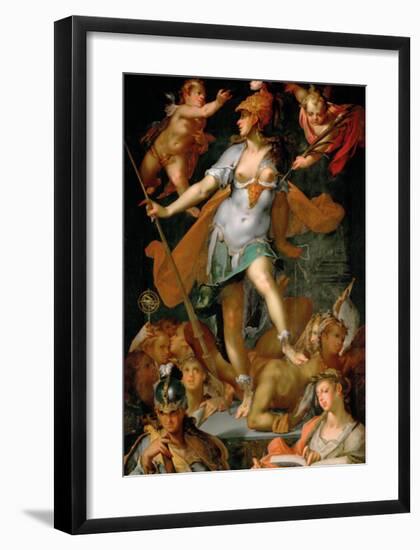 Minerva Victorious Over Ignorance-Bartholomeus Spranger-Framed Premium Giclee Print