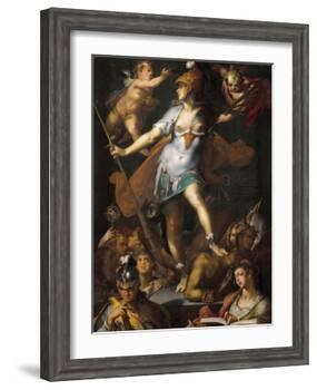 Minerva Victorious over Ignorance-Bartholomaeus Spranger-Framed Art Print