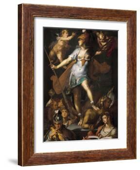 Minerva Victorious over Ignorance-Bartholomaeus Spranger-Framed Art Print