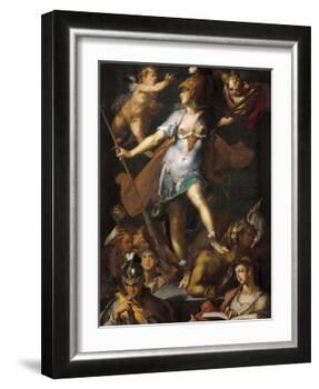 Minerva Victorious over Ignorance-Bartholomaeus Spranger-Framed Art Print