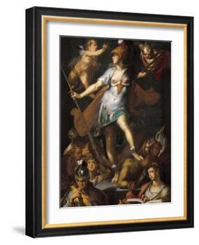 Minerva Victorious over Ignorance-Bartholomaeus Spranger-Framed Art Print
