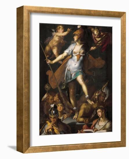 Minerva Victorious over Ignorance-Bartholomaeus Spranger-Framed Art Print