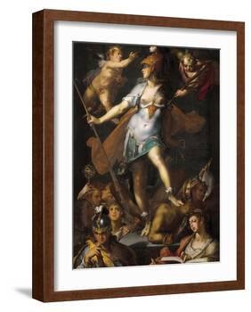 Minerva Victorious over Ignorance-Bartholomaeus Spranger-Framed Art Print